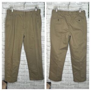 Lands End Traditional Fit Relaxed Fit Khaki Pants Size 32 32/30